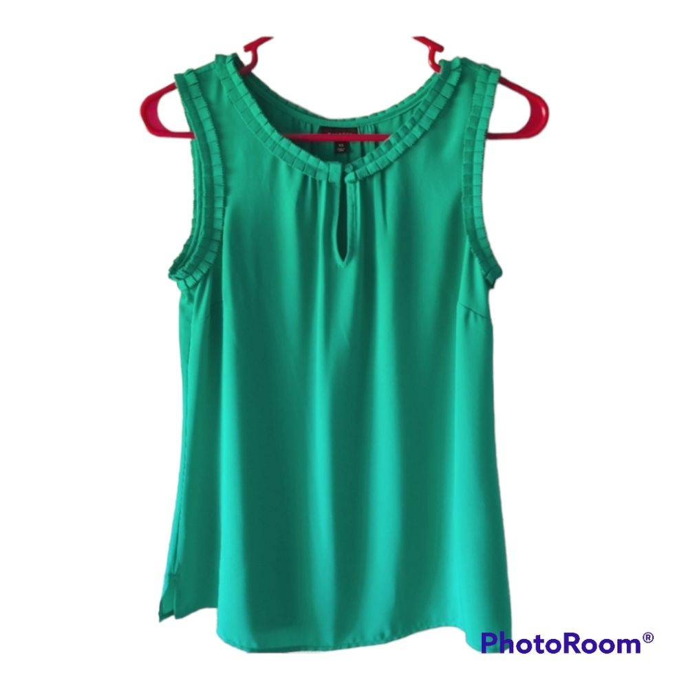 TALBOTS Green Sleeveless Blouse